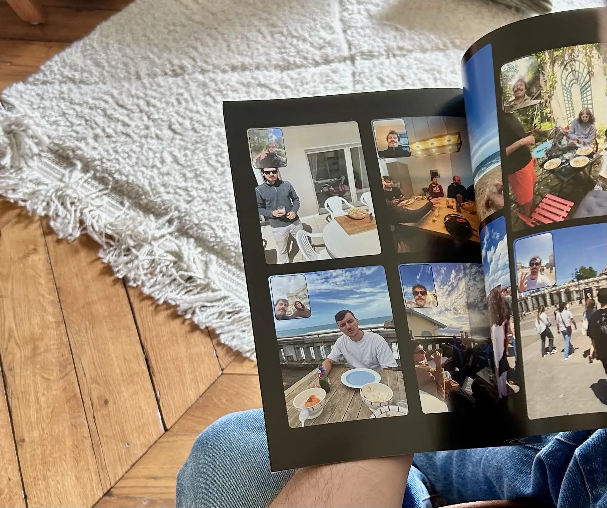 Album photo ouvert, ses pages pleines de BeReal